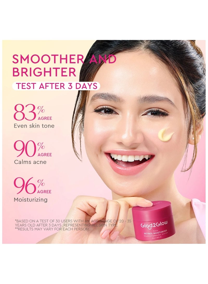 Glad2Glow Complete Set: Retinol Day and Night Moisturizer 30g with Pomegranate Niacinamide Brightening Serum 17ml - Anti-Aging and Skin Brightening - Image 4