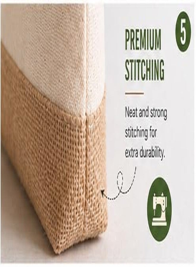 Jute & Cotton Zipper Pouch | Eco-Friendly Makeup & Travel Organizer Bag | Durable Multipurpose Storage Pouch for Cosmetics, Toiletries & Accessories (13 x 25 x 5 cm) - JK101 - Image 5