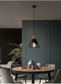 Goeco Retro Metal Pendant Light Black Cage E27 Industrial Pendant Lamp  - Image 5