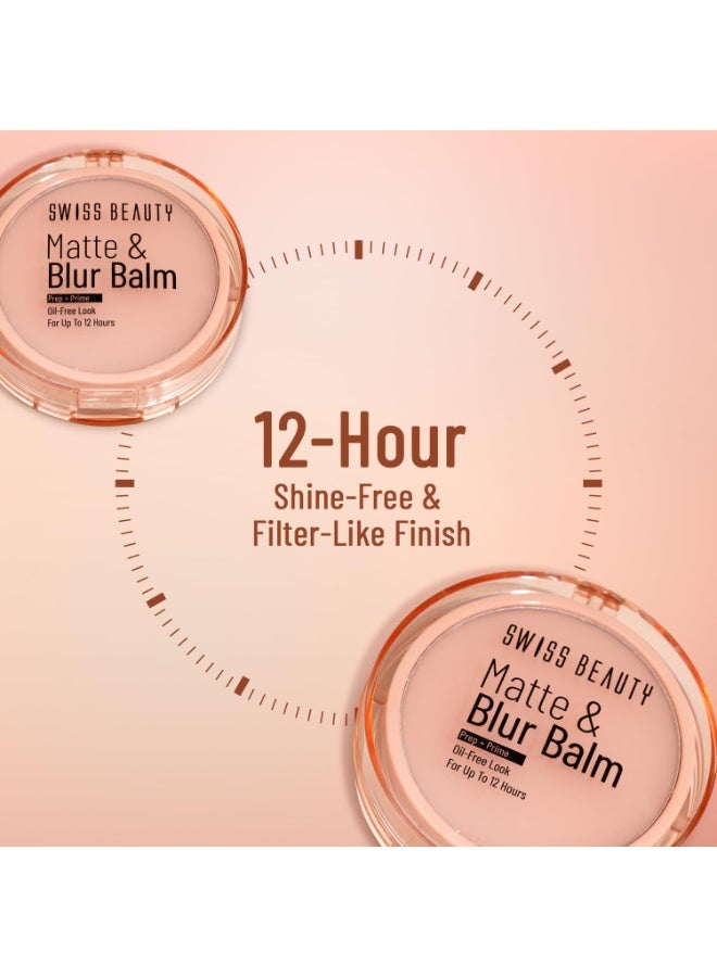 Swiss Beauty Matte & Blur Balm | Prep + Prime | 12-Hour Oil-Free Shine | With Vitamin E & B3 | UV Light Protection - Image 5