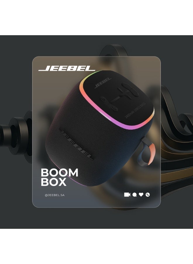 Jeebel Portable Bluetooth Speaker Jeebel Boom Box X920 – 10W Stereo Sound, 12-Hour Battery, Colorful LED Lights, IPX6 Waterproof - Image 4