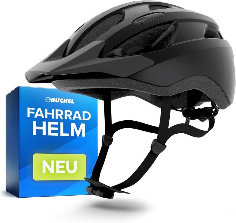 Büchel Bicycle Helmet with In-Mould Technology - Adjustable Fit for Kids & Adults - Black, White, Grey - Image 1