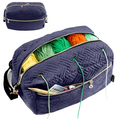 MYBAGZING Crochet Bag Organizer - Knitting Bag - Yarn Storage Organizer - Yarn Bag for Crocheting - Yarn Holder for Crochet Accessories, Crocheting & Knitting Gifts - Image 1