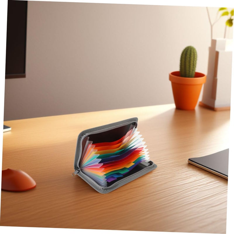 Compact Accordion File Organizer Expandable Zipper Closure Portable Folder For Documents Receipts Cards - Image 5