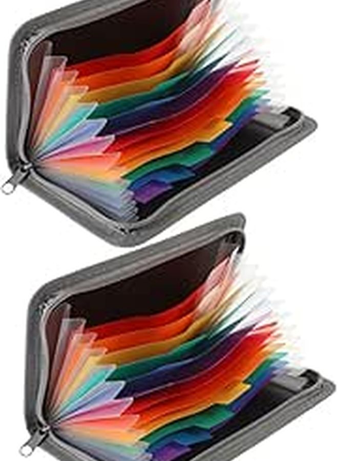 Compact Accordion File Organizer Expandable Zipper Closure Portable Folder For Documents Receipts Cards - Image 1