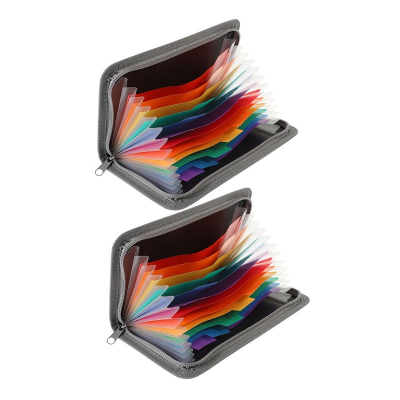 Compact Accordion File Organizer Expandable Zipper Closure Portable Folder For Documents Receipts Cards - Image 2