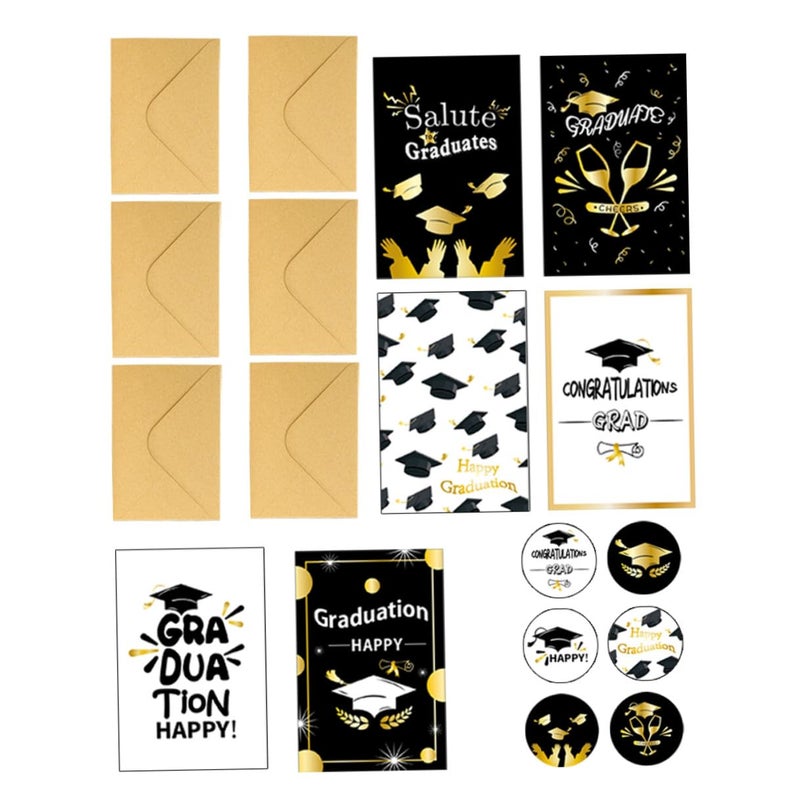 Graduation Greeting Cards Set Of 6 With Envelopes And Stickers For School Presents - Image 2