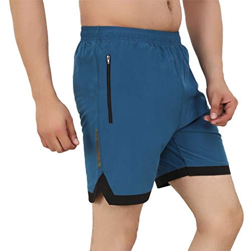 NEVER LOSE Gym Short,Workout Short, Cycling Short, Sport Short, Men’s Short Teal Blue (in, Alpha, M, Regular, Blue) - Image 3
