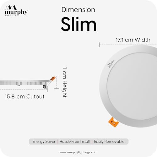 Murphy Aluminium 15-Watts Slim Round Led Panel Ceiling Light (Cool White, Pack Of 6) - Image 4