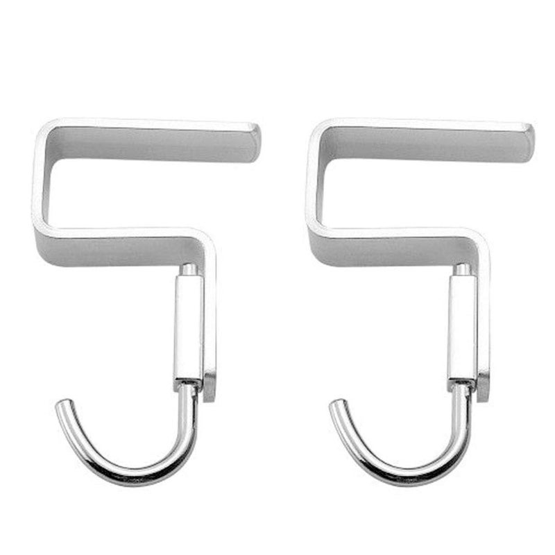 Hdtyyln 2 Pcs Desk Hook Student Desktop NailFree Hook Table Hook for Schoolbag Space Aluminium Alloy Hanger Hooks for Bag Purse Clothes Backpack Holder Suitable for 19 cm074 Thick Plate