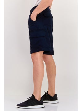 Burnside Men Solid Cargo Shorts, Navy  - Image 2
