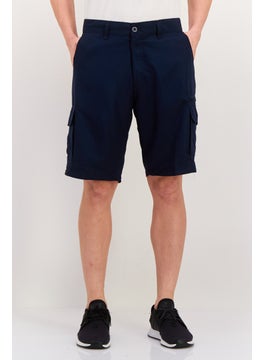 Burnside Men Solid Cargo Shorts, Navy  - Image 1