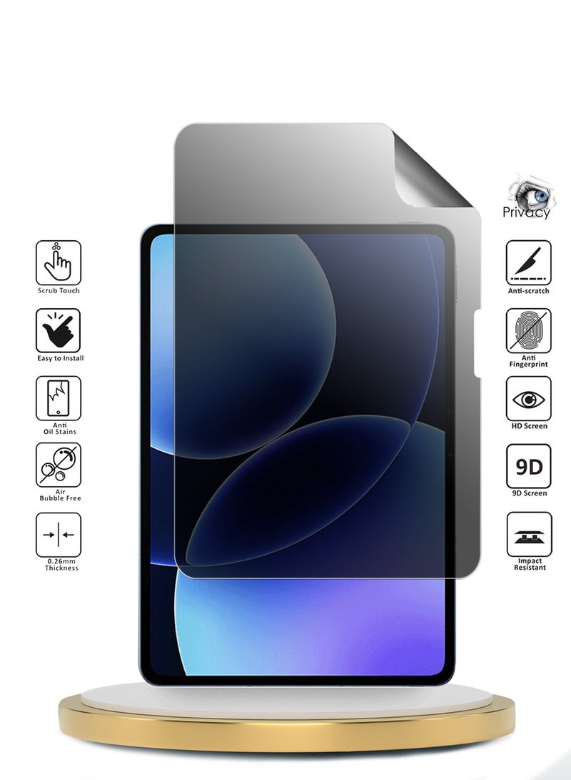دبليو تيك شاشة حماية رقيقة ومرنة من فيلم هيدروجيل نقي مضاد للتجسس / مضاد للخصوصية لجهاز شاومي باد 8 / شاومي باد 8 برو 2025 (11.2 بوصة) من Wtech - عبوتين (TSHFMP) - شفافة - Image 2