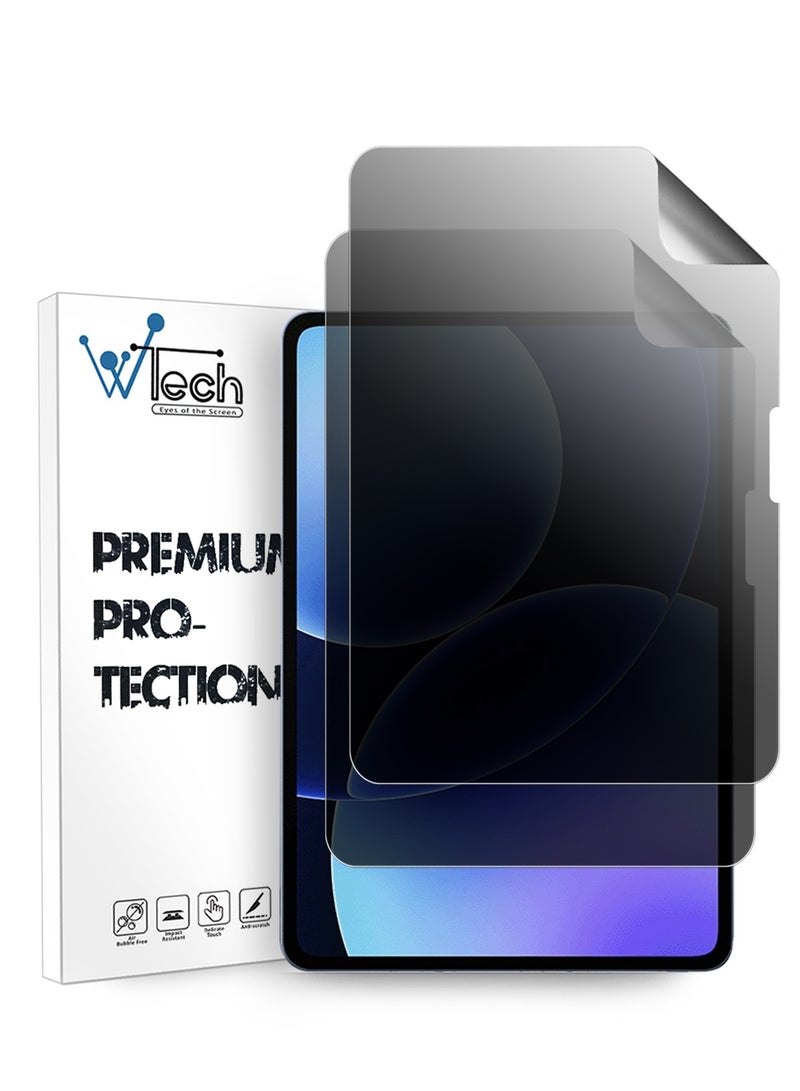 دبليو تيك شاشة حماية رقيقة ومرنة من فيلم هيدروجيل نقي مضاد للتجسس / مضاد للخصوصية لجهاز شاومي باد 8 / شاومي باد 8 برو 2025 (11.2 بوصة) من Wtech - عبوتين (TSHFMP) - شفافة - Image 1