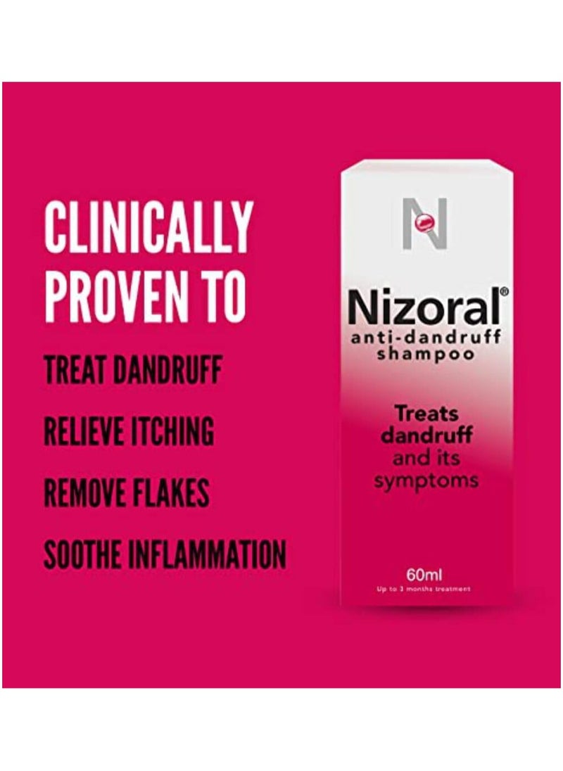 Nizoral - Nizoral Anti Dandruff Shampoo, Perfect for Dry Flaky and Itchy Scalp - 60 ml - Image 1