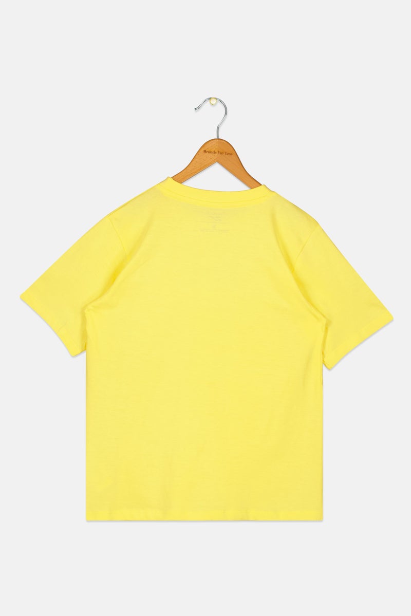 Reebok Kids Boy Crew Neck Short Sleeve Outdoor T-Shirt, Yellow - Image 2