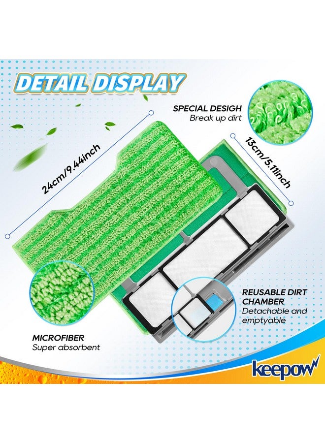 KEEPOW Reusable Mop Replacement Pads Compatible with Shark Vac Mop VM252 VM200 VC205 VM250 /QM250 VM190 VM200P12, Washable Vacuum Mop Pad Refills, Upgraded Design of Dirt Chamber (1+3+6 Pads) - Image 4