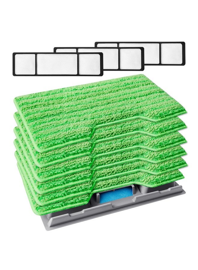 KEEPOW Reusable Mop Replacement Pads Compatible with Shark Vac Mop VM252 VM200 VC205 VM250 /QM250 VM190 VM200P12, Washable Vacuum Mop Pad Refills, Upgraded Design of Dirt Chamber (1+3+6 Pads) - Image 1