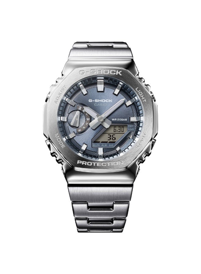 Casio G-Shock GM-2110D-8A Analog Digital Men's Watch Stainless Steel 200M Water Resistant Grey Dial - Image 3