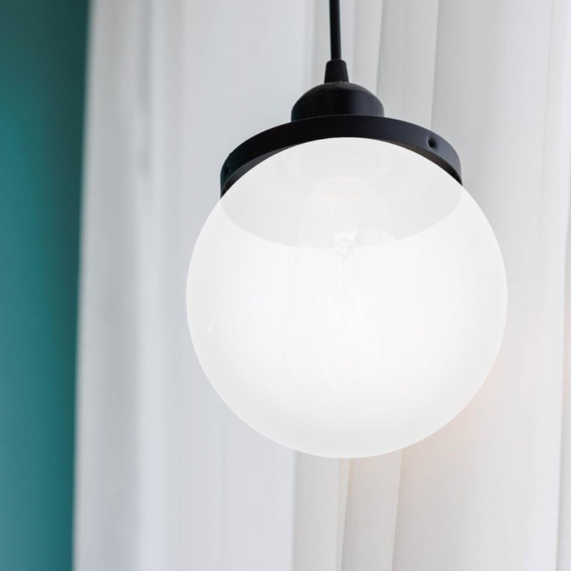 Frosted Glass Lamp Shade Round Globe Replacement Screw Base For Pendant Table Lights - Image 4