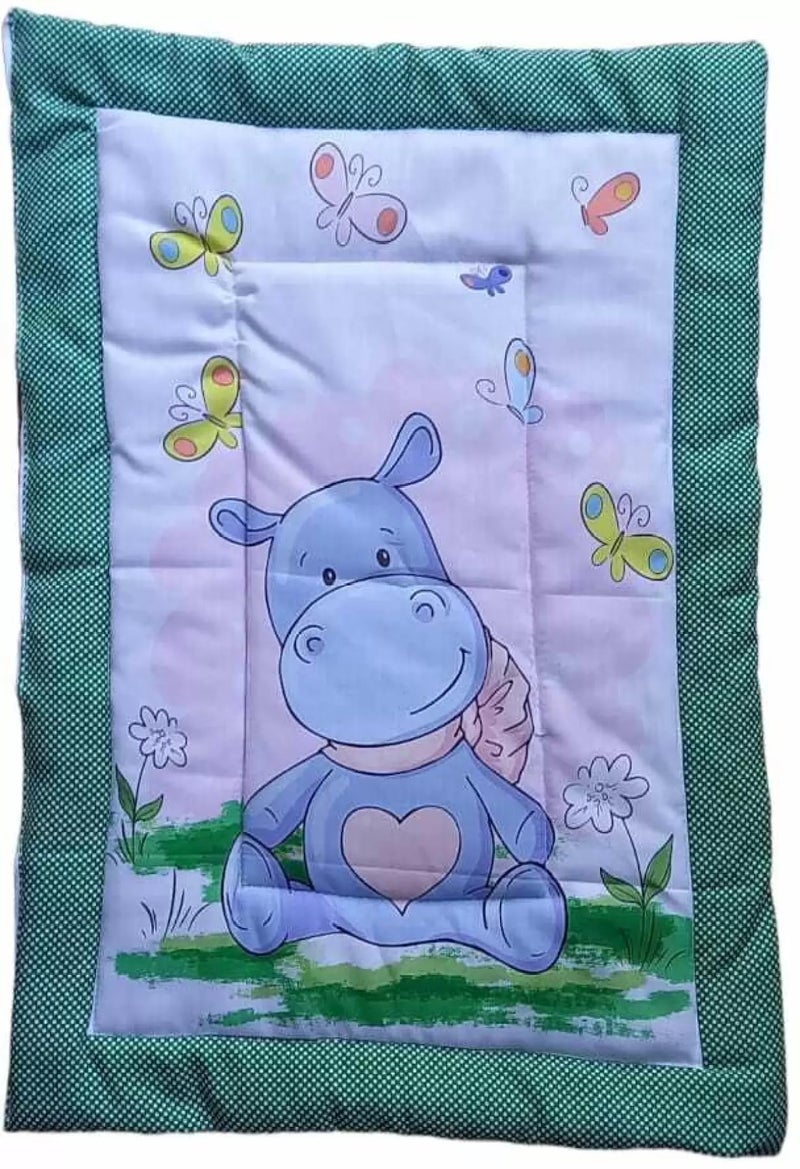SmallBerry™ Combo Newborn Baby Pom Pom Cotton Baby Bed | Godari | Cradle Bed | Crib Sheet | Changing Mat Baby Godadi | Godari | Bedding Set | Mattress_Hippo - Image 5