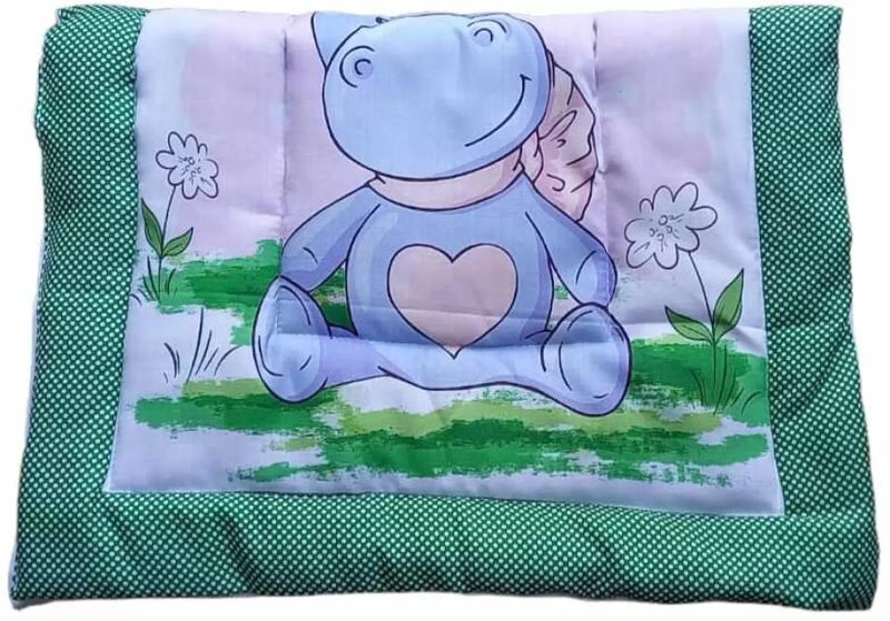 SmallBerry™ Combo Newborn Baby Pom Pom Cotton Baby Bed | Godari | Cradle Bed | Crib Sheet | Changing Mat Baby Godadi | Godari | Bedding Set | Mattress_Hippo - Image 2