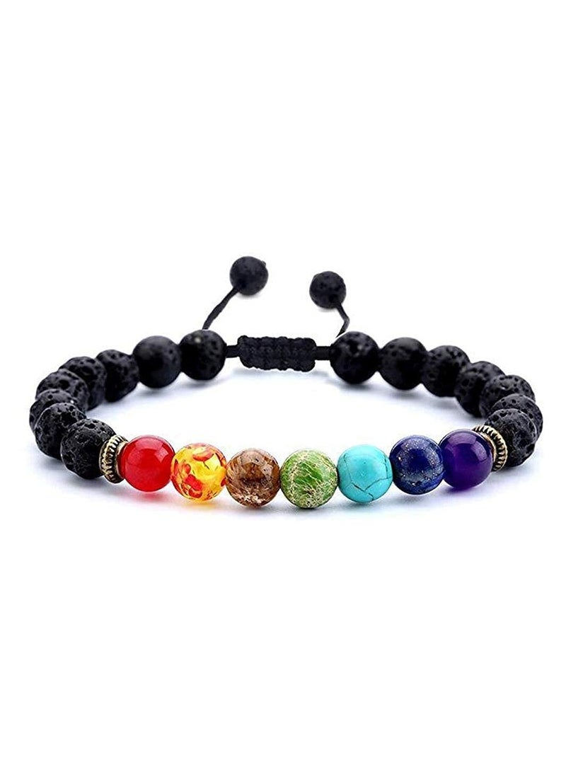 Zikra Chakra Bracelet 7 Chakra 8mm Natural Stone Healing Bracelet Stress Relief Yoga Beads Anxiety Bracelet Aromatherapy Essential Oil Diffuser Bracelet Bangle for Womens Mens 1 Piece - Image 1