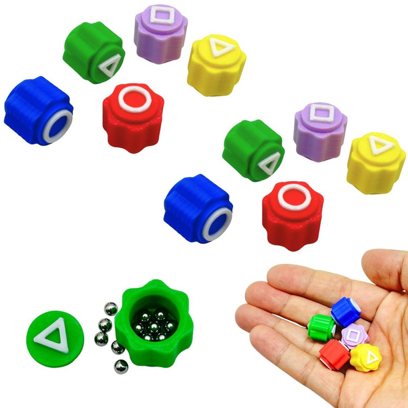PETBSNVB 2 Packs 5pcs Real Weighted Gonggi with Steel Beads The Lid and Body are Seamlessly Welded Jackstones Gonggi Stones Traditional Korean Game for Party Great Gift for Children - Image 3