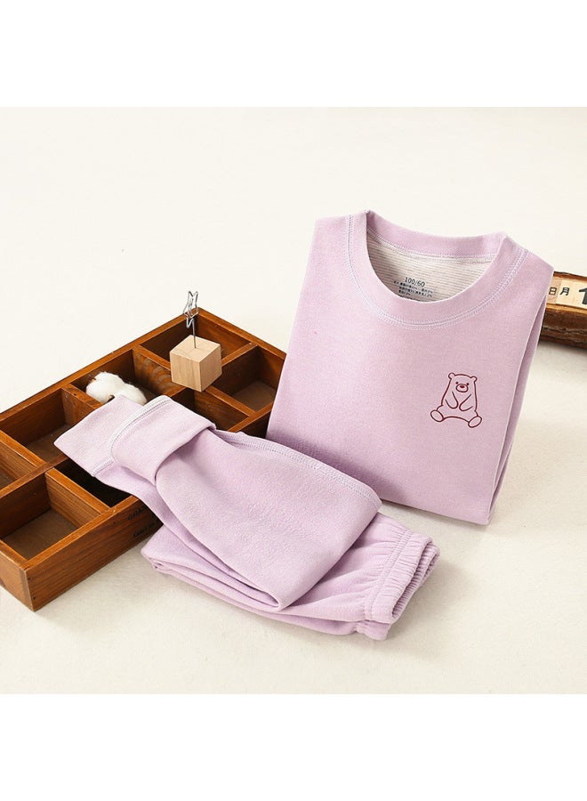 Children's German Thermal Underwear Set Boys' Wool Silk Autumn Clothes Autumn Pants Girls' Ground Plush Padded Autumn And Winter Pajamas