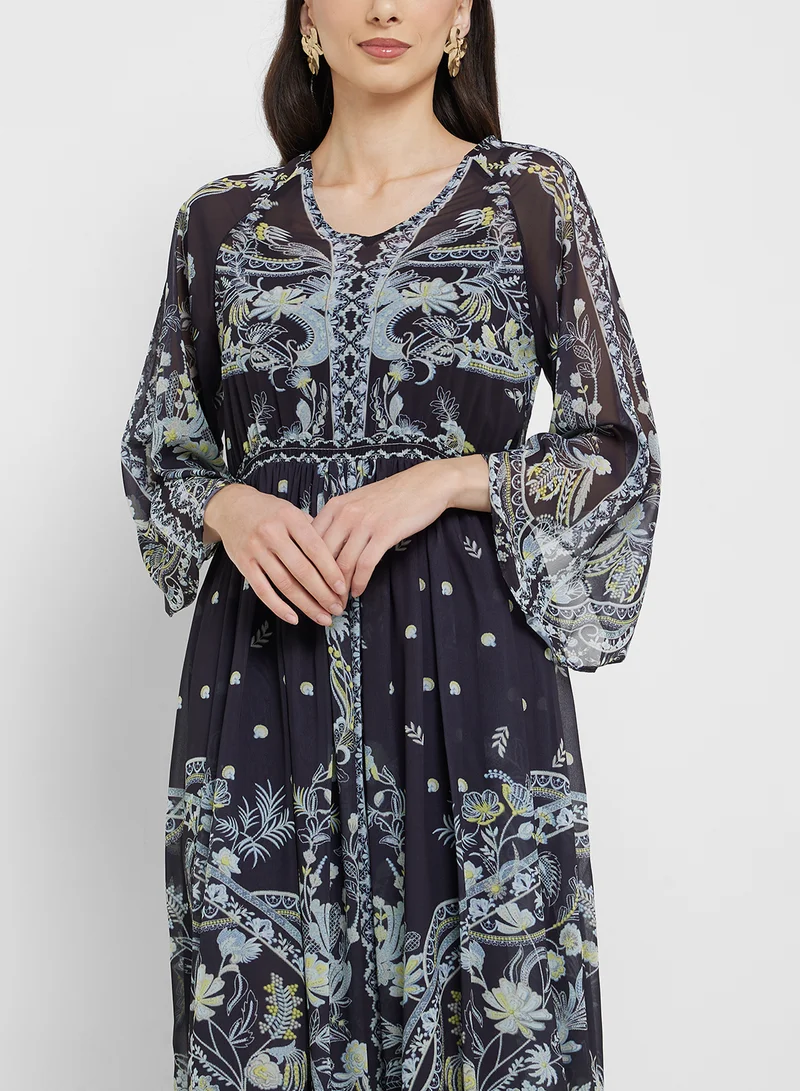 ELLA Floral Chiffon Dress