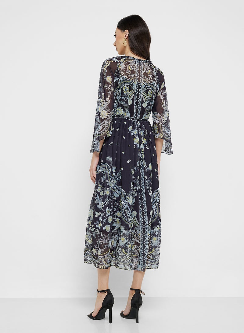 ELLA Floral Chiffon Dress - Image 2