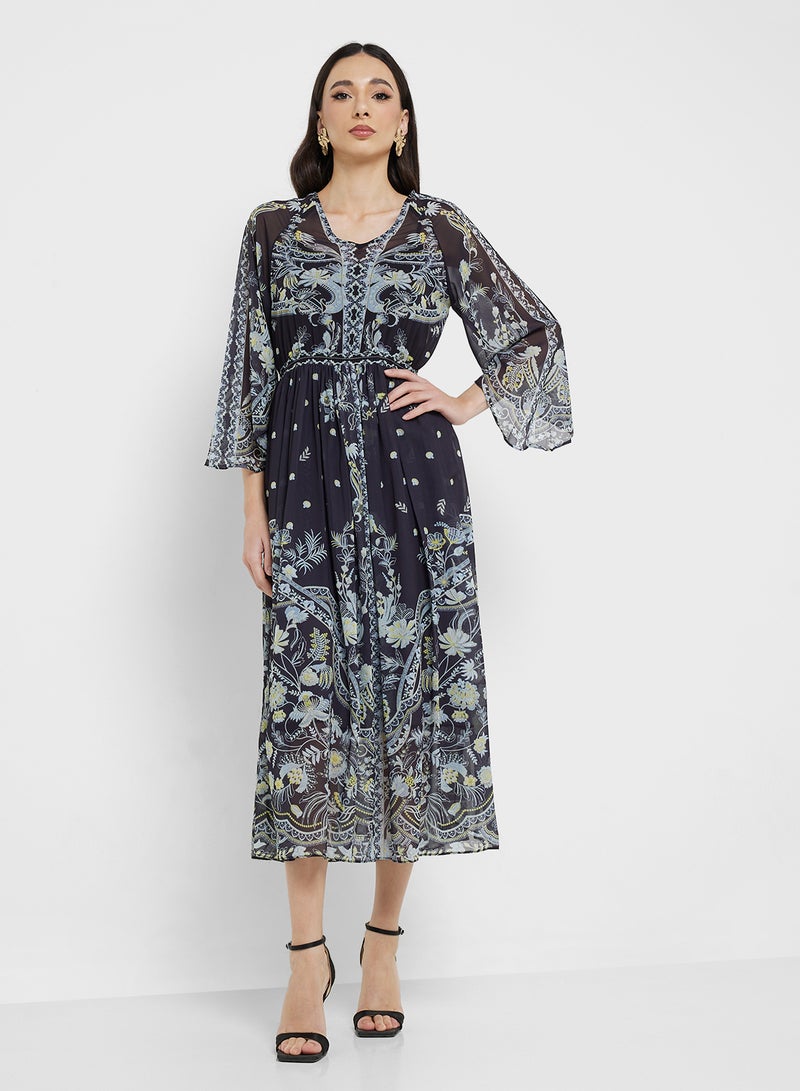 ELLA Floral Chiffon Dress - Image 4