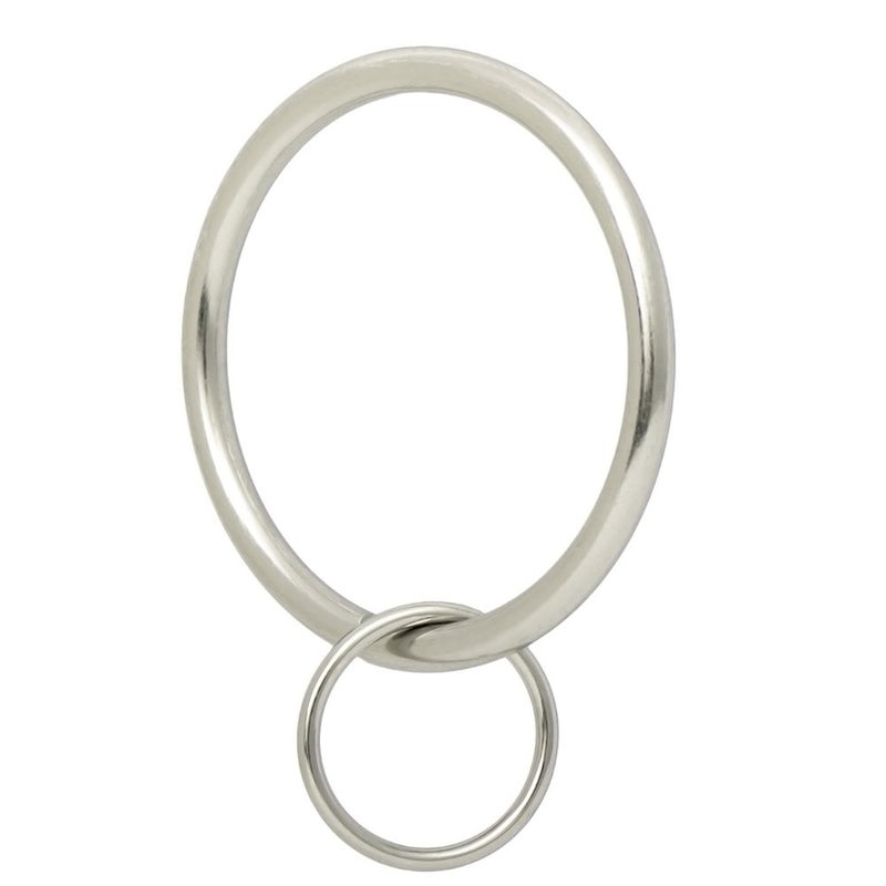 Ivilon حلقات ستائر ذات فتحات من Ivilon - حلقة حلقية مقاس 2 بوصة لدبابيس الخطاف مجموعة من 14 قطعة - نيكل مصقول - Image 1