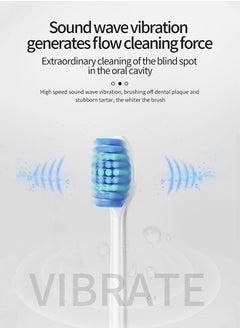 Unique Sonic Electric Toothbrush - with 10 Brush Heads and Travel Case - 180 Days on a Single Charge - 6 Modes - 42000 high-Frequency Vibration - 2 Minutes Built-in Smart Timer for Adults and Teenagers (Black)  - Image 5