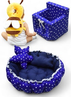 molody Round Baby Nest Bedding, Bee-Shaped Head Protection Pillow And Sitting Training Chair  - Image 1