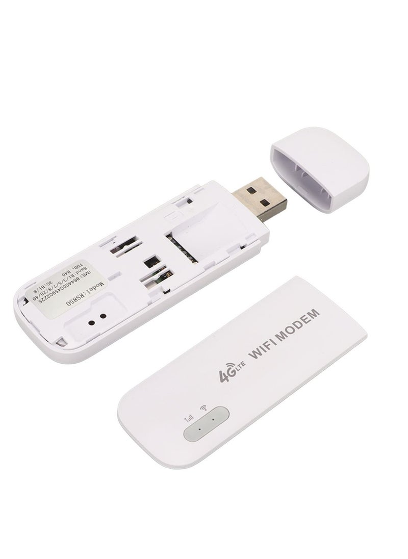 Arabest - Portable 4G Router, 4G LTE USB Wifi Modem Smart Router with SIM Card Slot White Travel Mobile Wifi Hotspot Wireless Network Router Support 10 Devices for Mobile Phone Laptop - Image 1