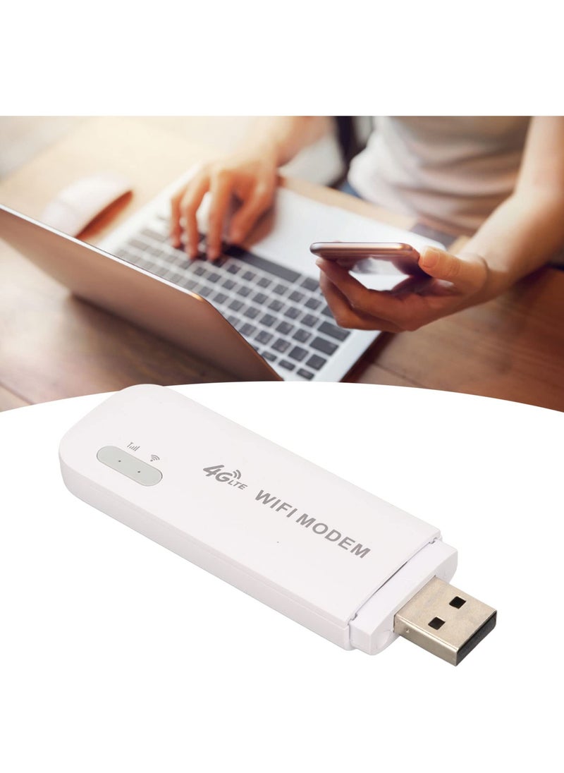 Arabest - Portable 4G Router, 4G LTE USB Wifi Modem Smart Router with SIM Card Slot White Travel Mobile Wifi Hotspot Wireless Network Router Support 10 Devices for Mobile Phone Laptop - Image 1