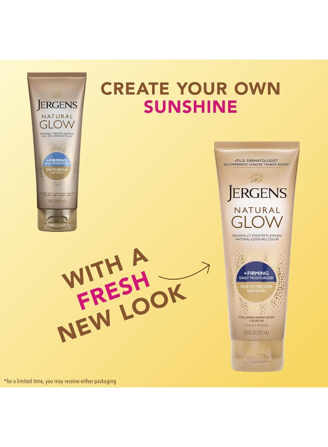 جرجنز لوشن التسمير الذاتي بلمعة طبيعية يشد البشرة من جيرجينز، مناسب للبشرة الفاتحة إلى المتوسطة، لوشن مقاوم للسيلوليت للحصول على مظهر طبيعي مسمّر بدون التعرض لأشعة الشمس، 209.7 جرام - Image 3