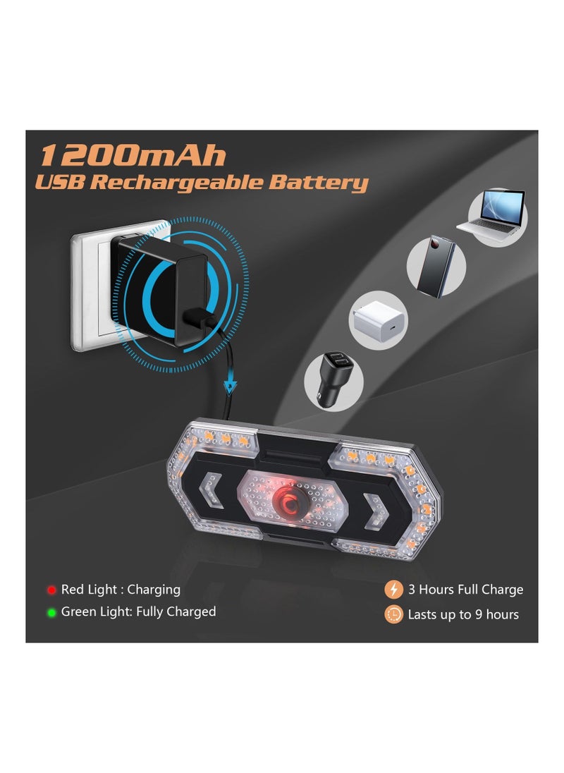 Bike Tail Light with Turn Signals, USB Rechargeable Bicycle Blinker with Remote Control Waterproof Bike Taillight Remote Taillight for Night Cycling [Upgrade 5 Modes/8 Modes with Ground Lane Laser]