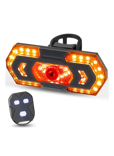 Bike Tail Light with Turn Signals, USB Rechargeable Bicycle Blinker with Remote Control Waterproof Bike Taillight Remote Taillight for Night Cycling [Upgrade 5 Modes/8 Modes with Ground Lane Laser]