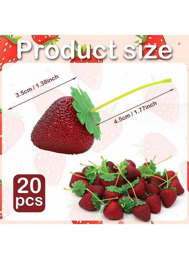 Gresorth Gresorth 20pcs Artificial Lifelike Simulation Big Strawberry Fake Fruit Home Kitchen Decor Photo Props  - Image 2