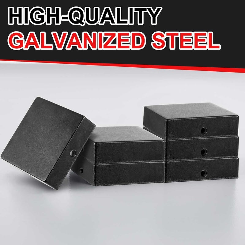 Pelopy 10 Pcs 4 x 4" Flat Pyramid Post Cap for True 3-1/2" x 3-1/2" Wood Posts Black Galvanized Powder Coated Steel Weatherproof Caps Cover for Decks, Porches, or Corridors Mailbox - Image 4