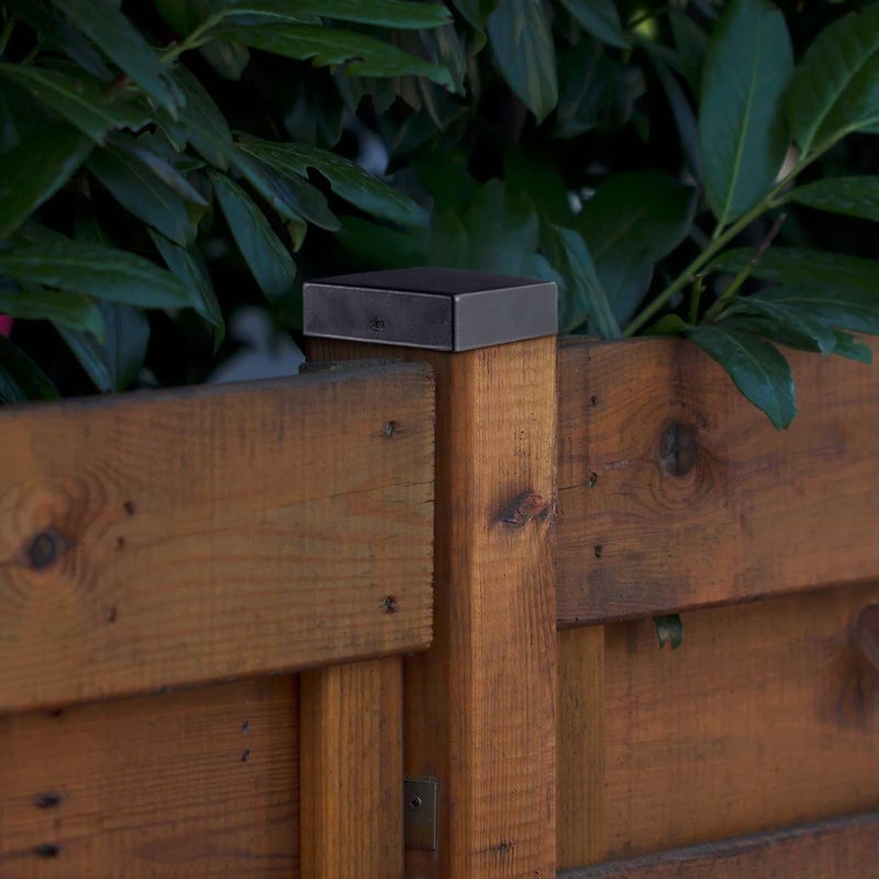 Pelopy 10 Pcs 4 x 4" Flat Pyramid Post Cap for True 3-1/2" x 3-1/2" Wood Posts Black Galvanized Powder Coated Steel Weatherproof Caps Cover for Decks, Porches, or Corridors Mailbox - Image 5