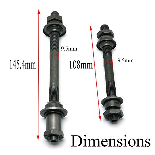 Pro Bamboo Kitchen 1 Pair Durable Steel Axles Black Hollow Hub Shaft Front and Rear Axle Kit MTB Quick Release Bicycle Hub 108mm, 145mm for Mountain MTB Bike - Image 2