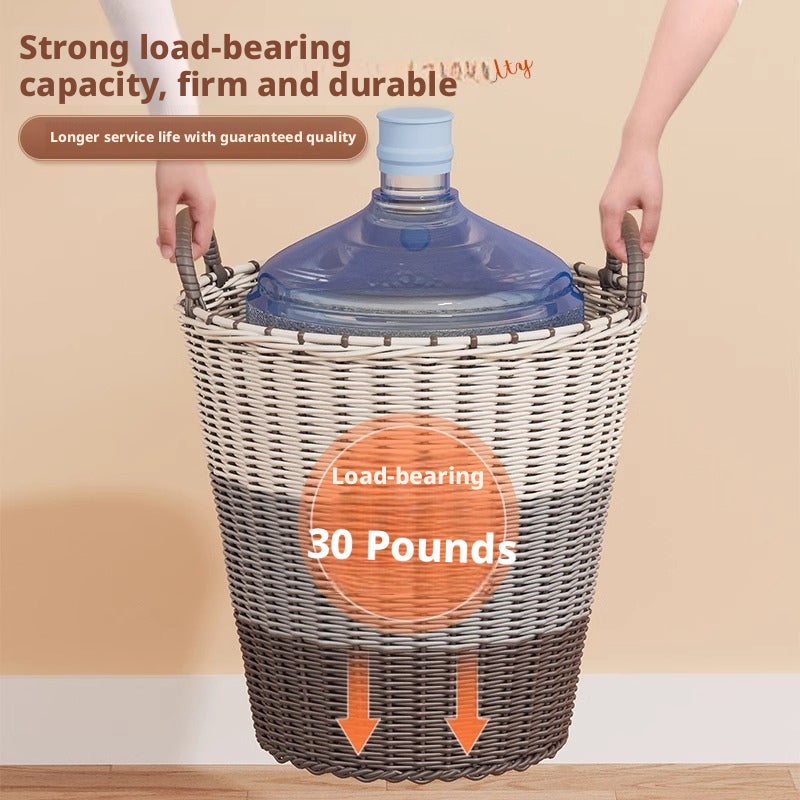 Wicker Laundry Basket, Handwoven Storage Basket for Home - Image 1