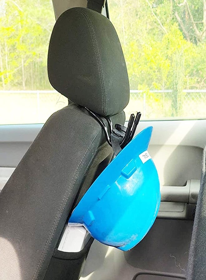 Pmsanzay Universal Over The Seat Hard Hat Rack,Hard Hat Holder Back Seat Hanger Headrest Hook - Strong & Flexible - Simple, Easy to Bend into The Needed Shape and Holds Hard hat and Vest with Ease. - Image 3