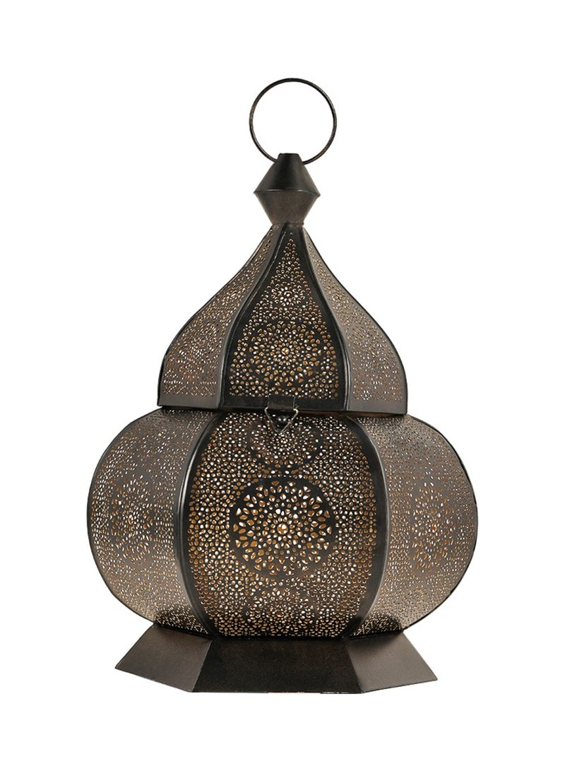 HilalFul Arabesque Deep Brown Decorative Candle Holder Lantern | For Home Decor in Eid, Ramadan, Wedding | Living Room, Bedroom, Indoor, Outdoor Decoration | Islamic Themed | Moroccan - Image 1