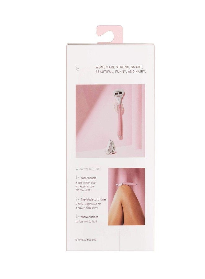 Flamingo Womens 5-blade Razor with Replacement Blade Cartridge - Desert Rose - Image 3