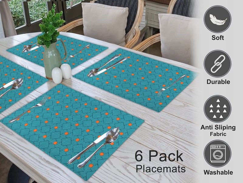 Ruvanti Ruvanti Placemats 100% Cotton 13x19 Inch  Dining Table Placemats Set of 6  Modern Place Mats for Dining Table Decor  Kitchen & Table Linens  Coffee Mat for Christmas Dinners - Combo  - Image 3