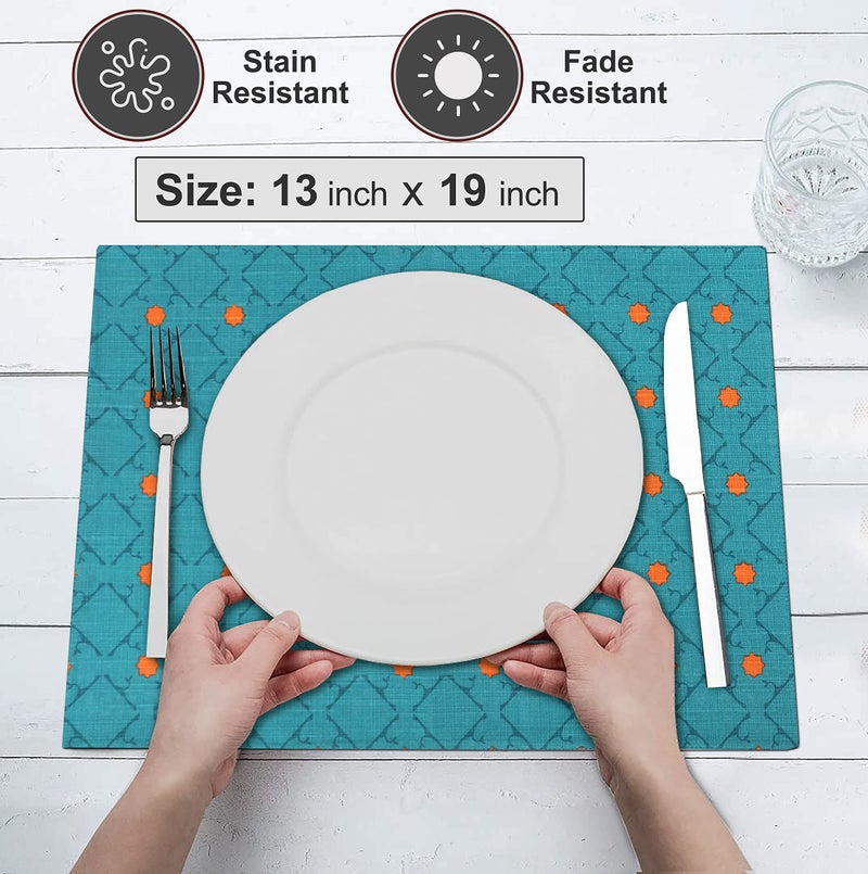 Ruvanti Ruvanti Placemats 100% Cotton 13x19 Inch  Dining Table Placemats Set of 6  Modern Place Mats for Dining Table Decor  Kitchen & Table Linens  Coffee Mat for Christmas Dinners - Combo  - Image 4